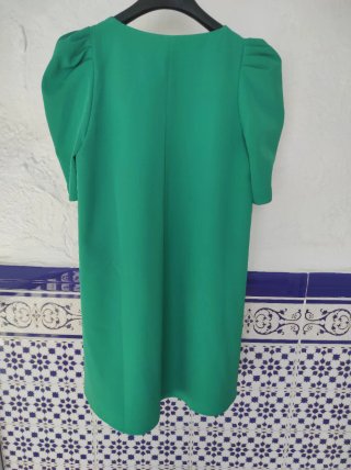 Vestido verde Shein manga abullonada talla  S