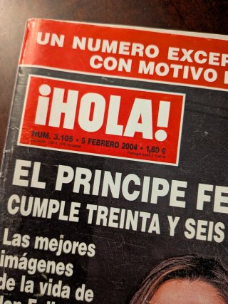 Revista ¡HOLA! El príncipe Felipe cumple 36 | 2004