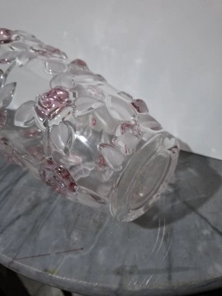 Vaso Micasa cristallo rosa fiori