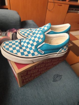 Zapatillas Vans Checkerboard Azul y Blanco