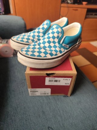 Zapatillas Vans Checkerboard Azul y Blanco