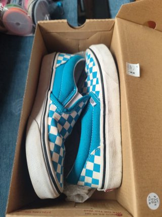 Zapatillas Vans Checkerboard Azul y Blanco