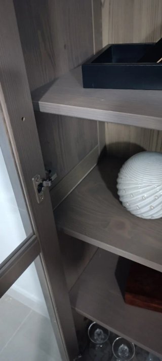 Vitrina Mueble Cristal Madera marrón grisáceo