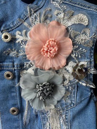 Chaleco vaquero M con flores