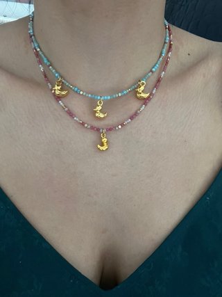 Collar patito acero inoxidable chapado en oro