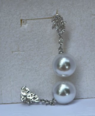 Pendientes Baño Plata Perla Cristal Swarovski