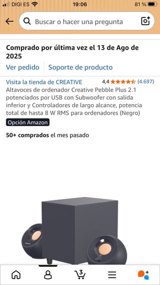 Altavoces Creative Pebble Negros