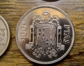 Lote monedas 1, 5, 25, 50, 100 pesetas 1975