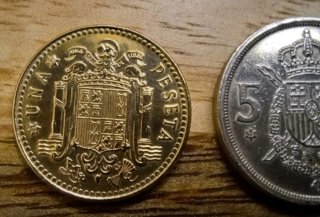 Lote monedas 1, 5, 25, 50, 100 pesetas 1975