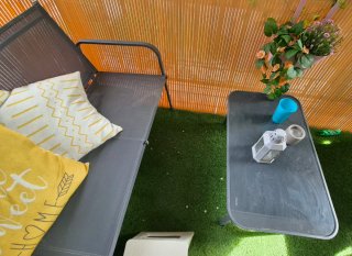 Conjunto Terraza: 2 Sillas + Sillón y Mesa Gris
