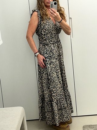 Vestido largo estampado animal print