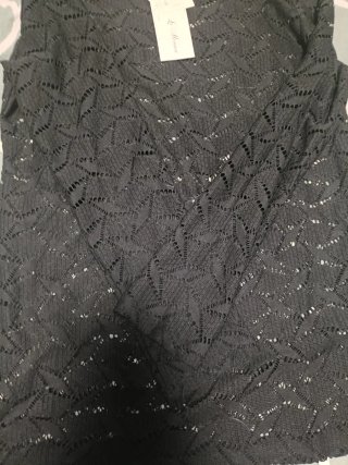 Camiseta encaje negra manga larga