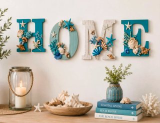 Lettere decorative HOME in legno