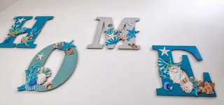 Lettere decorative HOME in legno
