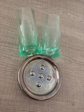 Set de baño cristal y metal
