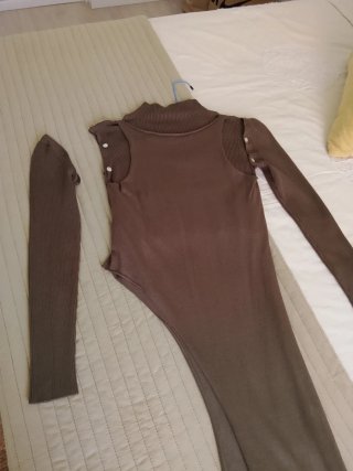 Jersey Zara punto marrón talla M