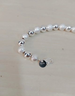 Bracciale Argento Perle Sfaccettate Nuovo
