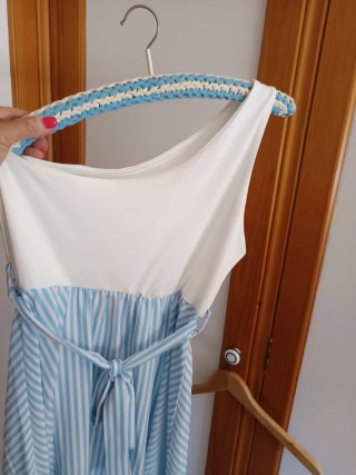 Solo por CORREO!!Vestido Verano Rayas Azul y Blan