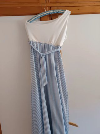 Solo por CORREO!!Vestido Verano Rayas Azul y Blan