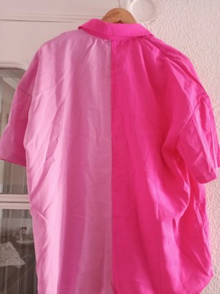 Camisa bicolor rosa M