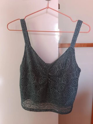 Top encaje verde mujer