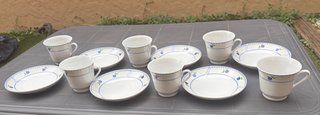 Juego 6 Tazas y Platos Café Porcelana