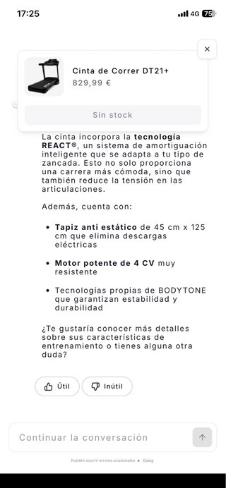 Cinta de Correr Bodytone DT21+