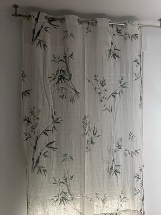 Cortinas de lino con estampado de bambú