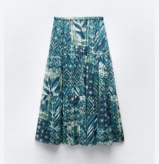 Falda larga boho Zara