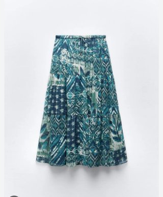 Falda larga boho Zara