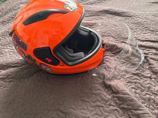 Casco Moto Integral Rojo Flúor