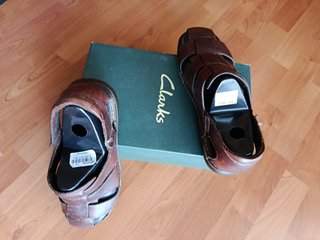 Sandalias de cuero Clarks Marrón Hombre