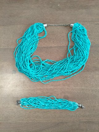 Conjunto collar y pulsera turquesa