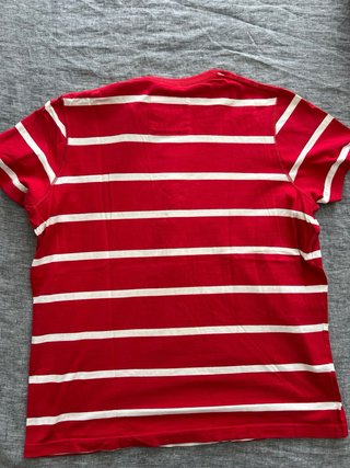 Camiseta Abercrombie rayas roja y blanca XL