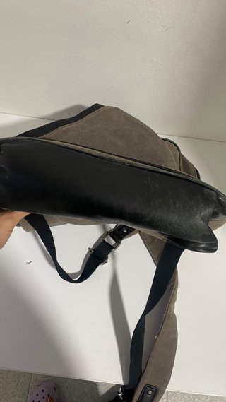Mochila de lona y cuero