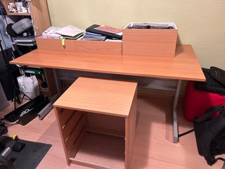 Escritorio madera y metal 160x80x73cm