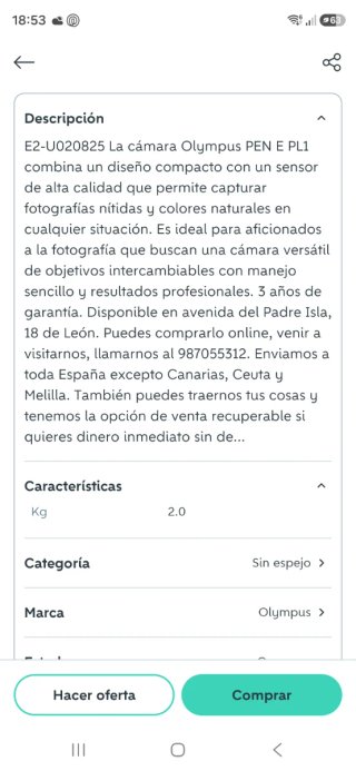 Fotocamera Olympus Argento