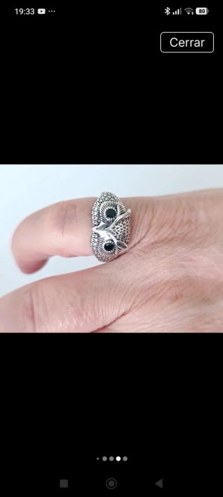 Conjunto Búho: Pulsera y Anillo Plata y Esmeralda