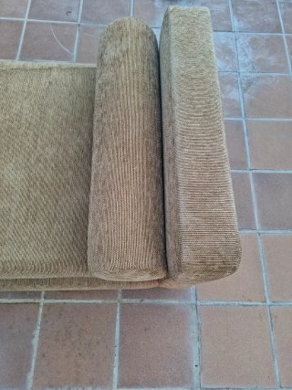 Diván sillón tela beige y marrón