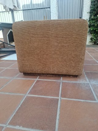 Diván sillón tela beige y marrón
