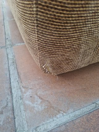 Diván sillón tela beige y marrón