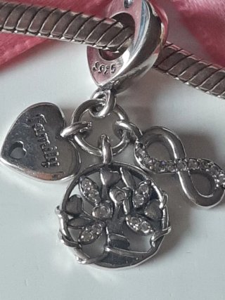 Charm Plata S925 Árbol Infinito Corazón