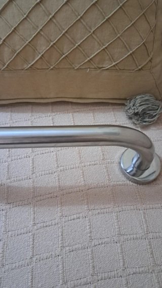 Barra de apoyo ducha metal plateado