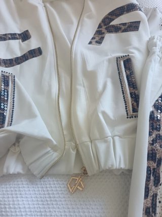 Chándal Charlize Fashion Mujer Blanco/Oro