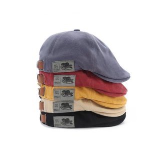 Gorra estilo boina azul y marrón