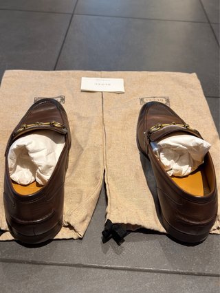 Mocassini Gucci Jordaan originali in pelle marrone