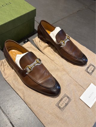 Mocassini Gucci Jordaan originali in pelle marrone