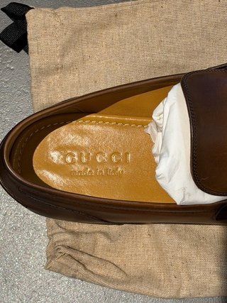 Mocassini Gucci Jordaan originali in pelle marrone