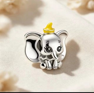 Dije charms abalorios Dumbo Plata y Amarillo