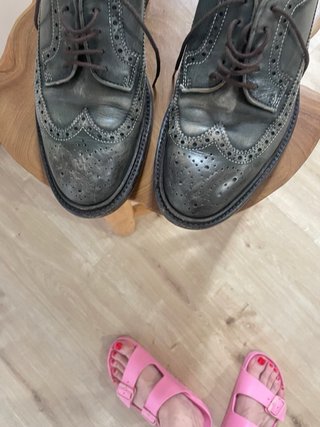 Zapatos Oxford de piel verde